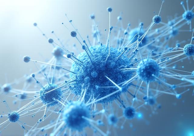 Abstract visualization of neural networks and artificial intelligence connectivity